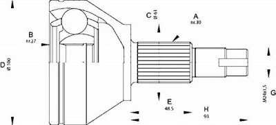OPEN PARTS cvj567310 -  Шарнирный комплект, приводной вал